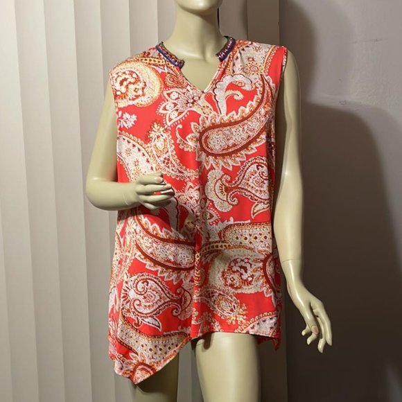 Ing Tops - Women's 1X Vintage BOHO Summer Blouse- So cute!
